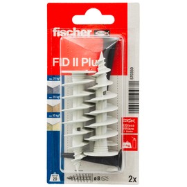 fischer FID II Plus Insulation Dowels Plastic Dowels for Fixing Medium Weight Objects in Insulation Materials, Universal Use, No Pre-Drilling, Pack of 2