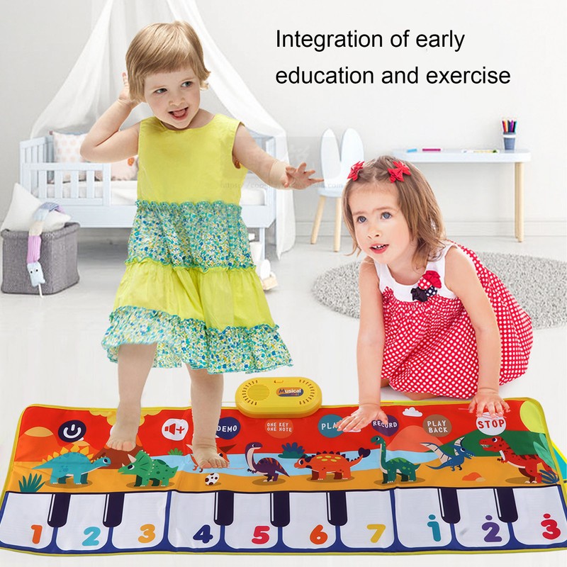 Music Piano Keyboard Dinosaur Picture Adjustable Sounds Music Touch Play