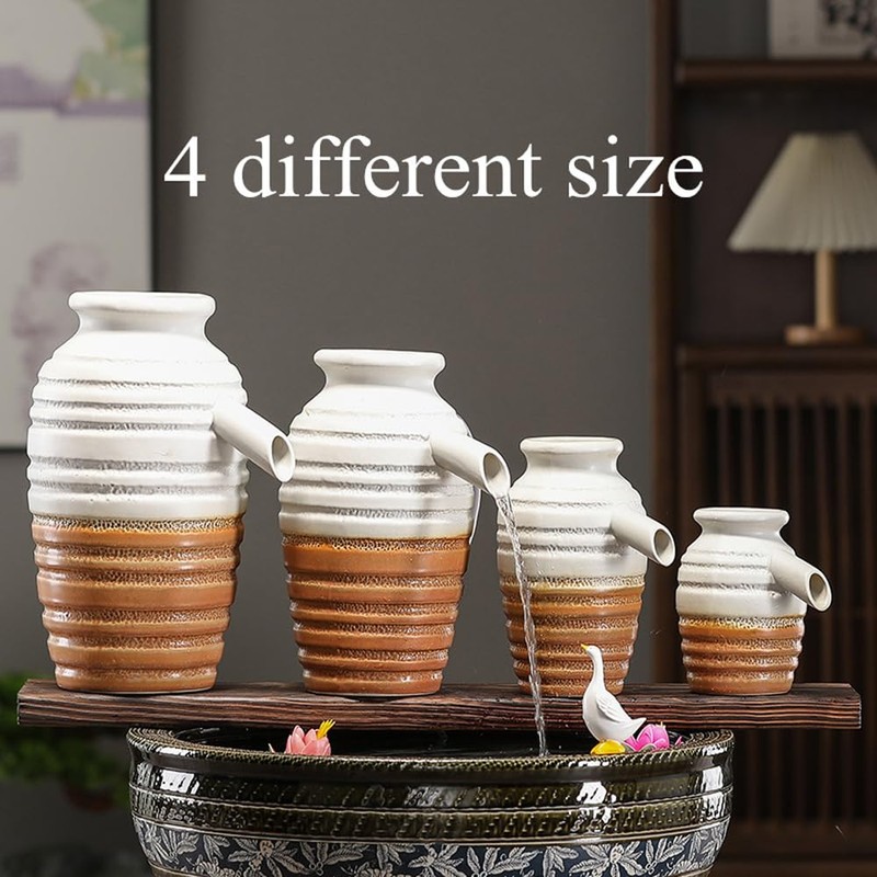 Outdoor Garden Fountain Spitter Pond Water Feature Pump Ceramic Pot
