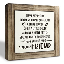 Friend Decor Sign, Friendship Gift, Box Wood Plaques Desk Décor, Friend Signs for Home Decor, Bestie Gift for Her, Friend Thank you Gift, Coworker Gift, Thank You for Being A Fabulous Friend