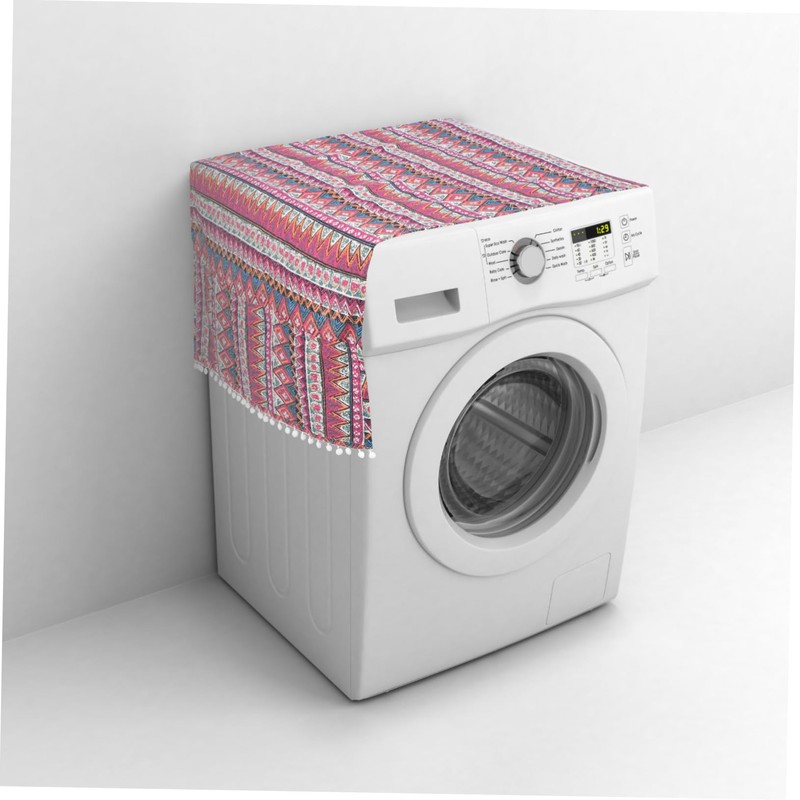 Gatuida Decorative Refrigerator Cover Red Triangle Design Dustproof Cloth for