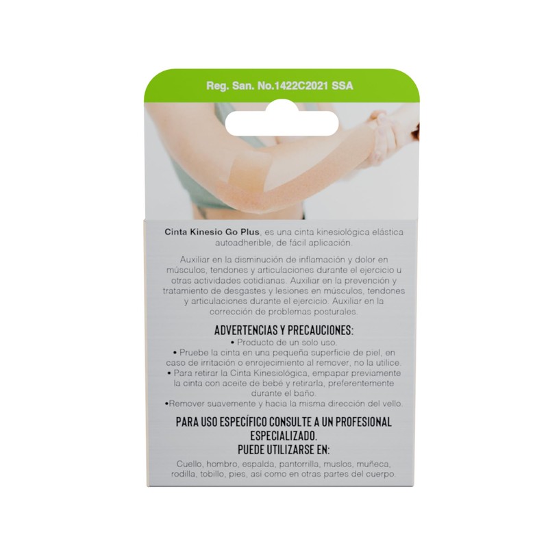Cinta Kinesiológica Beige Piel Sensible 5m Continua Go Plus