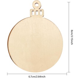 KUUQA 30 Pcs Christmas Baubles Round Wooden Ornaments Wooden Christmas Tree Ornaments Decorations for Christmas Party Decoration Crafts Supplies