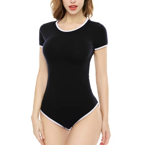 CutiePlusU Cotton Button in Crotch Bodysuits Adult Romper Basics Onesie