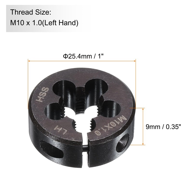 HARFINGTON Round Threading Die M10 x 1 Metric Thread 1"