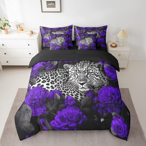 3D Cheetah Bed in a Bag King Size Comforter Set