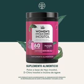 Life 360+ WOMEN'S MYO & D-CHIRO INOSITOL | 246.6 gramos| Polvo a base de Myo-Inositol, D-Chiro Inositol e Inulina de Agave | Prebiótico | Inositol en Polvo | Suplementos Alimenticios en Polvo