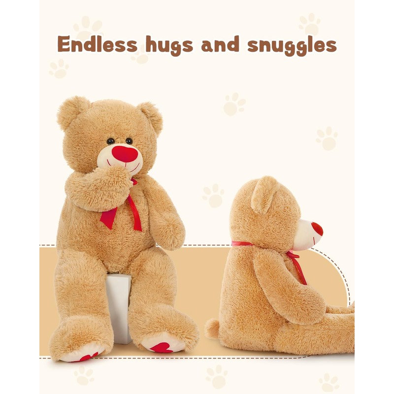 MaoGoLan Giant Teddy Bear 36" Stuffed Animal - Red Heart