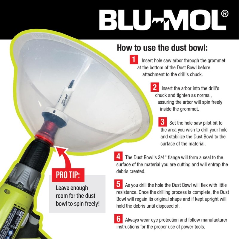 Disston E0215000 Blu-MOL RemGrit Collapsible Hole Saw Accessories Dust Bowl,