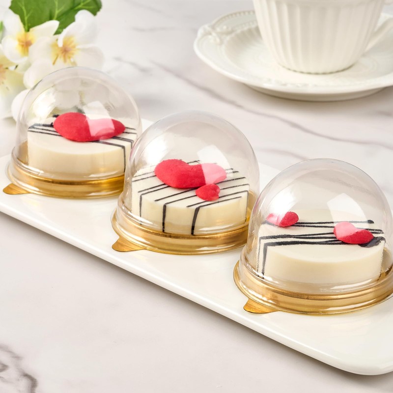 TOFLEN 100Pcs Mini Cake Containers with Clear Dome Lids for