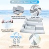 Microfiber Beach Towel,Quick Dry Camping Towel(60"x30"+24"x12") 2 Pack Sand Proof