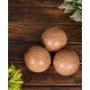 NIRMAN Decorative Acacia Wood Round Balls Set of 3 for