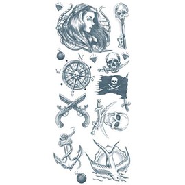 Tinsley Transfers Pirate Buccaneer Temporary Tattoo Kit, Standard by Tinsley Transfers