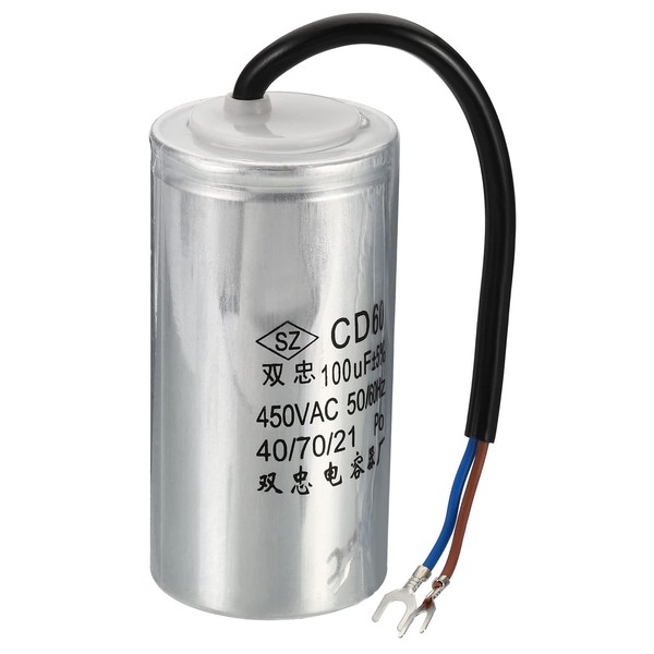 PATIKIL CD60 Run Capacitor, 100uF 450VAC 2 Wires 5% Tolerance