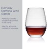 Mikasa Ciara Set of 4 Stemless Red White Wine Glasses,
