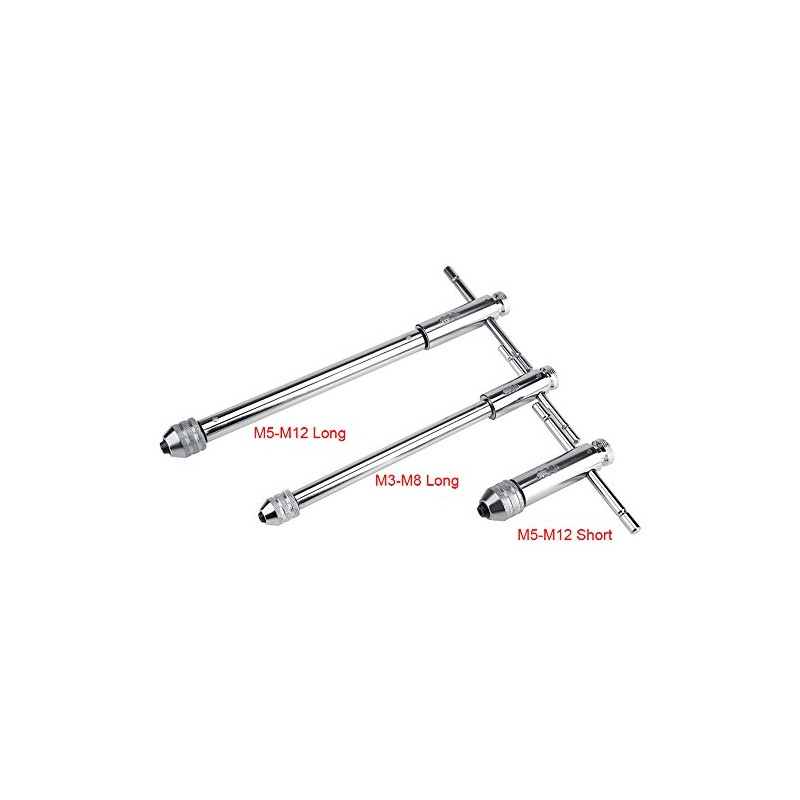 Adjustable T-Bar Handle Ratchet Tap Wrench M3-M8 & M5-M12 For