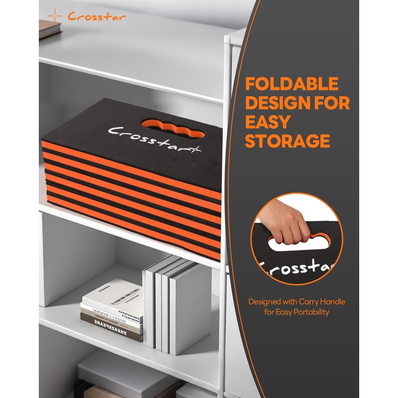 Crosstar 0.9" Thick Foldable Kneeling Pad with Handle & Storage