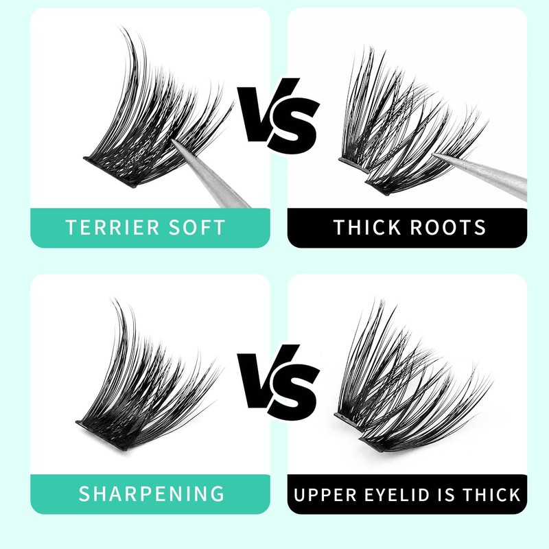 Bodermincer Bodermincer Eyelashes Clusters 10-12-14mm Mixed/12-14-16mm Mixed/14-16-18mm Mixed/16-18-20mm Mixed Nature