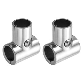 QUARKZMAN 2 pieces boat handrail attachment, 3-way pipe connector, T-piece division made of 316 stainless steel pipe for 1-inch O.D. pipe shelves, exhibition racks