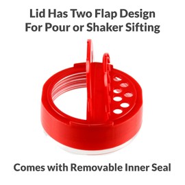 Skyway Supreme Large 32 OZ Plastic Spice Bottles Containers - Flap Cap Pour and Sifter Spice Shaker Jars - Refillable Perfect For Storing and Dispensing Seasonings Herbs Rubs - BPA Free - Set of 2 | Skyway Products