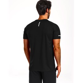 Wectm Men's Mesh Athletic Shirts Quick-Dry for Gym Running Training Workout,5016, Black, M