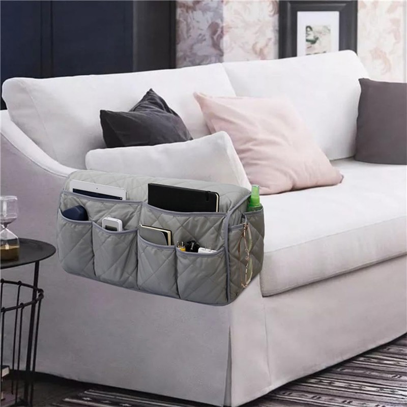 Hosoncovy Sofa Armrest Organizer Couch Arm Storage Bag Sofa Arm