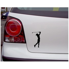 Car Sticker Playing Golf Sticker Black 5,5 x 10cm