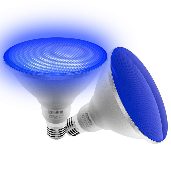 Blue Dusk to Dawn PAR38 LED Flood Light Bulbs with