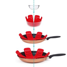 BYKITCHEN BYKITCHEN Pan Pot Protectors, Larger & Thicker Pan Protector with Stars, Set of 12 and 3 Different Sizes, Red Pot Divider Pads for Protecting and Separating Your Cookware