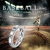 JFASHOP Spinner Ringe für Angst 925 Sterling Silber Baseball Spinner
