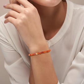 GAVU Red Carnelian Bracelet for Women, Agate Bracelet for Women 5mm