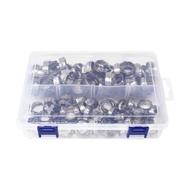 100PCS 1/2" 3/4" PEX Cinch Clamps Rings, 304 Stainless Steel PEX Fitting Clamps Pinch Crimp Rings for PEX Tubing Pipe Fitting Connections (Silver 1/2inch 50PCS 3/4inch 50PCS)