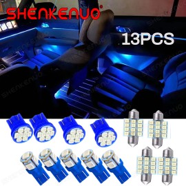 SHENKENUO 13pcs Bright Ice Blue Interior LED Lights Package Kit For 2003-2012 Honda Accord