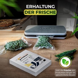 BOLSEMACK Vacuum Bags 18 x 30 cm - Vacuum Bags Pack of 100 for All Vacuum Sealer & Food Vacuum Sealer - Vacuum Bags Very Strong & Tear-Resistant - Vacuum Bags Food BPA Free