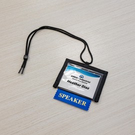 pc/Nametag by Avery 25 Speaker Stack-A-Ribbon- Blue, 4" x 1⅝", Adheres to Name Badges, Tags, Cards, Ideal for Tradeshows, Events, Conventions, Badging Ribbons (45922)