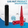 LUJIANI 1/2"-20 Wheel Spike Lug Nuts，24pcs 1/2-20 Locking Spiked Lug