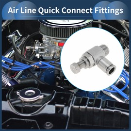 RATCHROLL Push to Connect Air Fittings 3/8" 90 Degree Air Flow Control Valve 304 Stainless Steel 3/8"BSPT 1 Pc Silver Tone