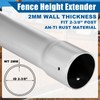 Hicarer 2 Pack 2-3/8" Od Fence Height Extender 24" Metal