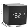 Walfront Digital Alarm Clock Wooden Alarm Clock LED Clock Light