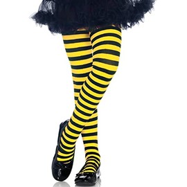 LEG AVENUE Damen Striped Strumpfhose, Schwarz, M EU