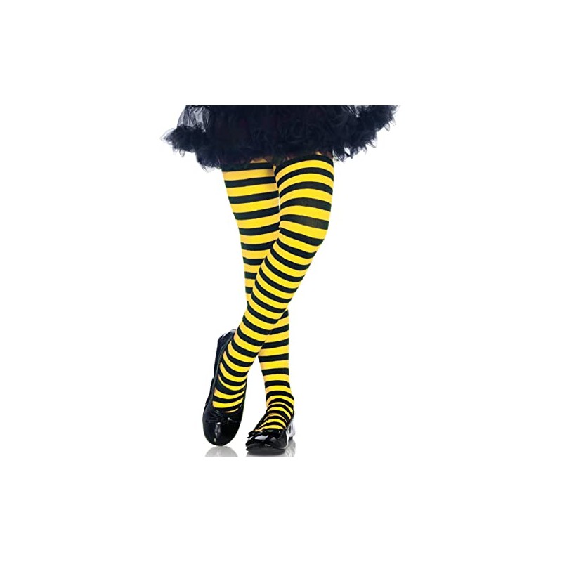 LEG AVENUE Damen Striped Strumpfhose, Schwarz, M EU