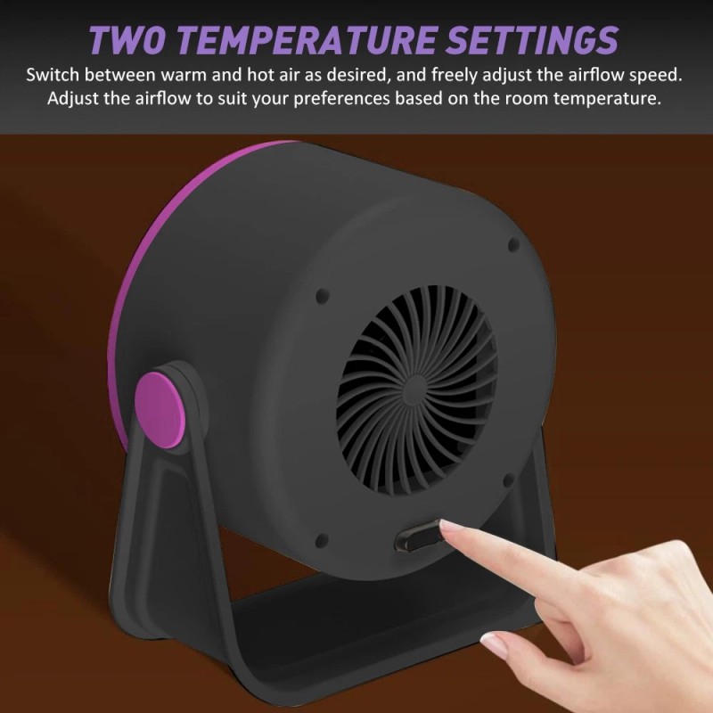 Portable Electric Space Heater 700W Quiet Ceramic Mini Heater Fan