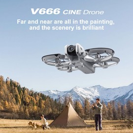 SuperRC V666 Drone Brushless Screen Control UAV Dual Camera Optical Flow Positioning Remote Control Aircraft with LED Screen Control