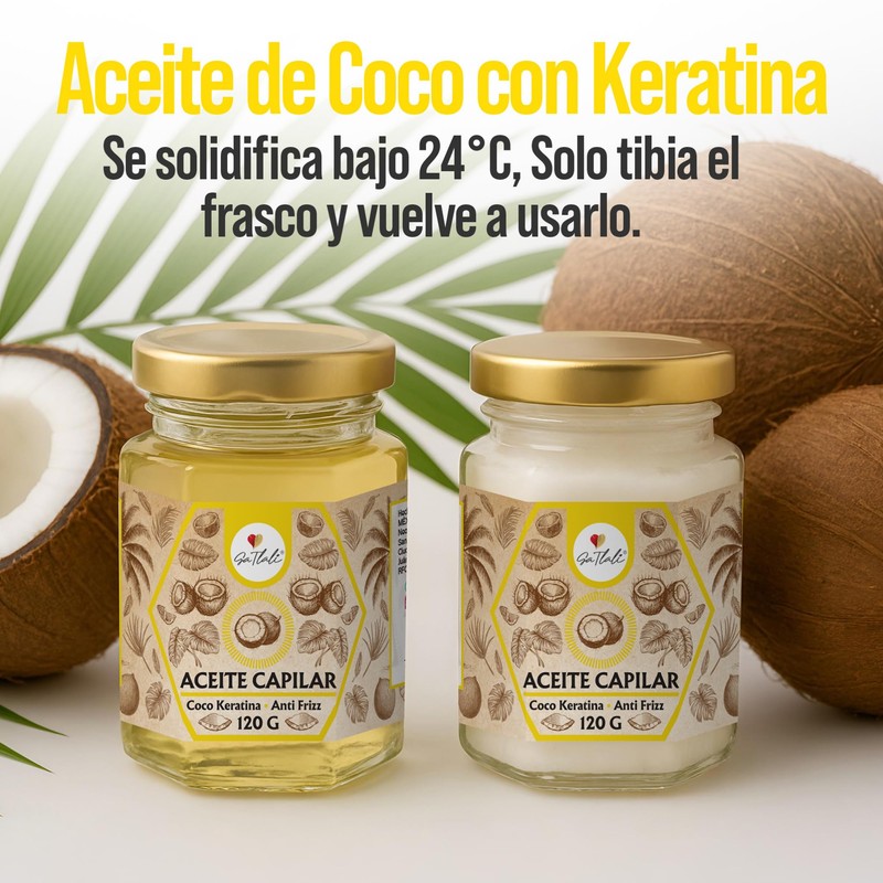 Ga Tlali – Aceite Capilar de Coco y Keratina 120g