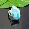 Silver Palace Natural Larimar Pear Shape Gemstone 925 Sterling Silver