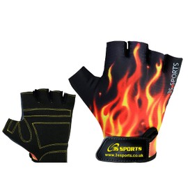3S Sports CHILDREN KIDS BOYS GIRLS CYCLING PADDED GLOVES BMX BIKE CYCLE BICYCLE GLOVES FLAME (XXXS)