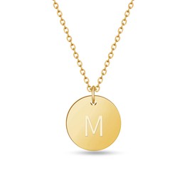 Good.Designs Letter Chain in Gold, Adjustable, Gold Chain with Round Letter Pendants, Gold Plated, Gold