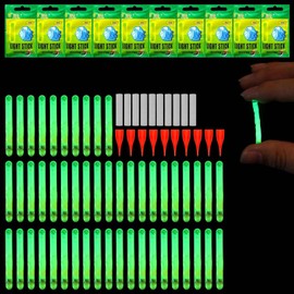 MisFun Pack of 50 Glow Sticks Fishing, 4.5 x 37 mm Glow Sticks for Fishing Rod, Fishing Glow Sticks, Night Fishing, Fluorescent, Light Float Fishing Accessories for Night Fishing, Night Light, Glow