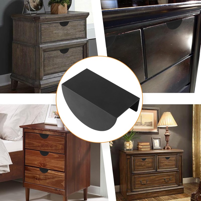 MOROBOR Finger Edge Pulls, 4pcs Half Moon Shaped Cabinet Pulls,