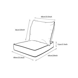 COZYVIDA Outdoor/Indoor 23.5x25 inch Deep Seat Patio Cushions Set of 2 Resilient Foam Filling Water Repellent Stain-Resistant UV Resistant Weather Resistant Patio Cushions Almond